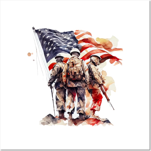 Watercolor Veterans #2 Wall Art by Chromatic Fusion Studio